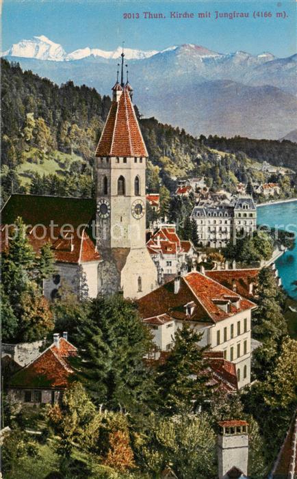 13800641 Thun BE Kirche mit Jungfrau Thun BE