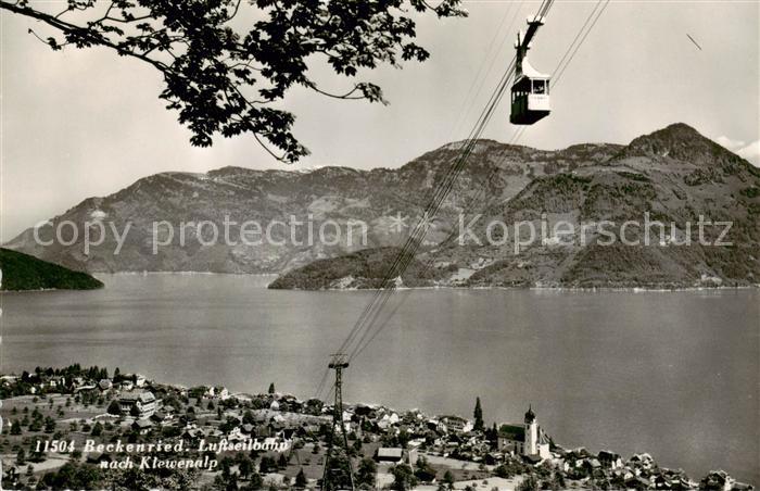 13800676 Beckenried Vierwaldstaettersee mit Luftseilbahn nach Klewenalp