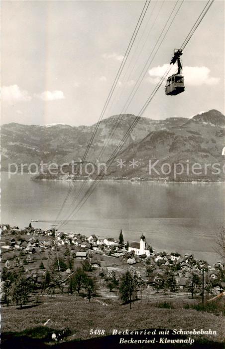 13800677 Beckenried Vierwaldstaettersee mit Schwebebahn nach Klewenalp