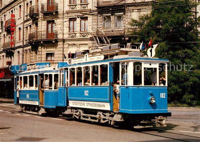 13801087 Zuerich ZH Verein Tram Museum véhicule automobile Ce 2/2 102 avec remorque C2 45