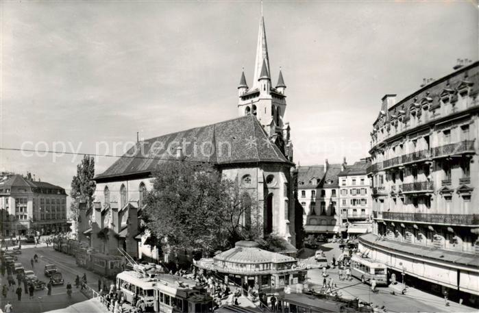 13795880 Lausanne VD Place et Eglise Saint François Tram Lausanne VD