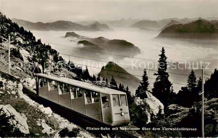 13795882 Chemin de fer Pilatus Kulm OW Pilatus avec une mer de brouillard sur le Vierwaldstaetterse