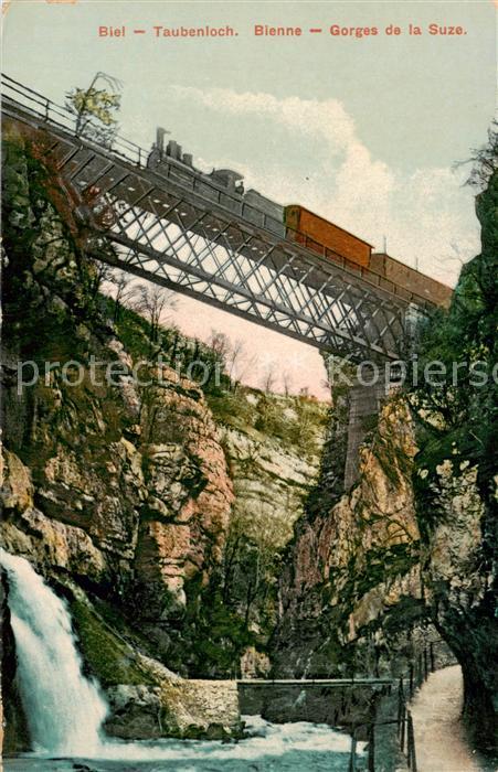 13796243 Bienne Cascade Taubenlochschlucht Pont ferroviaire Gorges de la