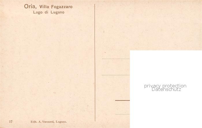 13796261 Oria  Lago di Lugano TI Villa Fogazzaro Luganer See Kuenstlerkarte