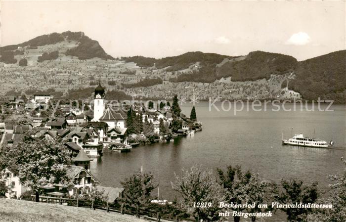 13796835 Beckenried Panorama Lac des Quatre-Cantons avec Buergenstock Uri Alpes Be