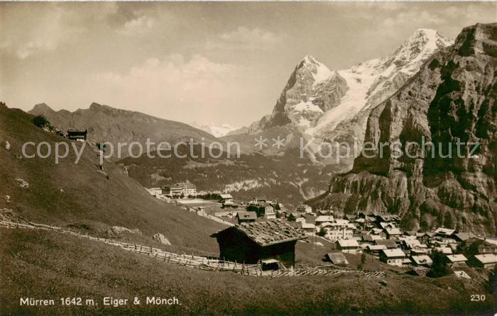 13796837 Muerren BE Vue panoramique vers l'Eiger et Moench Alpes bernoises Bromsilbe