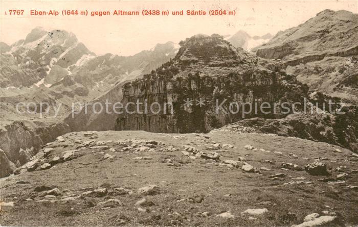 13796851 Ebenalp 1641m AI contre Altmann et Saentis Alpes Appenzeller