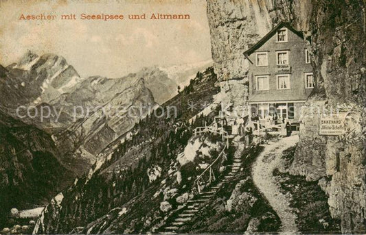 13796853 Weissbad IR Berggasthof Aescher Seealpsee Altmann Alpes appenzelloises