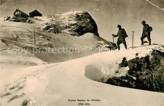 13796884 Hoher Kasten Hohenkasten 1799m IR en hiver Alpiniste Berghuette Appe