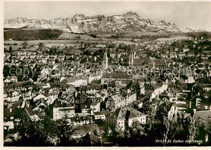 13797161 St Gallen SG Panorama de la ville avec vue sur les Alpes Appenzeller Saentis St G