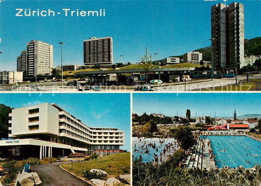 13797177 Zuerich ZH Triemli Platz Hochhaeuser Atlantis Hotel Freibad Zuerich ZH