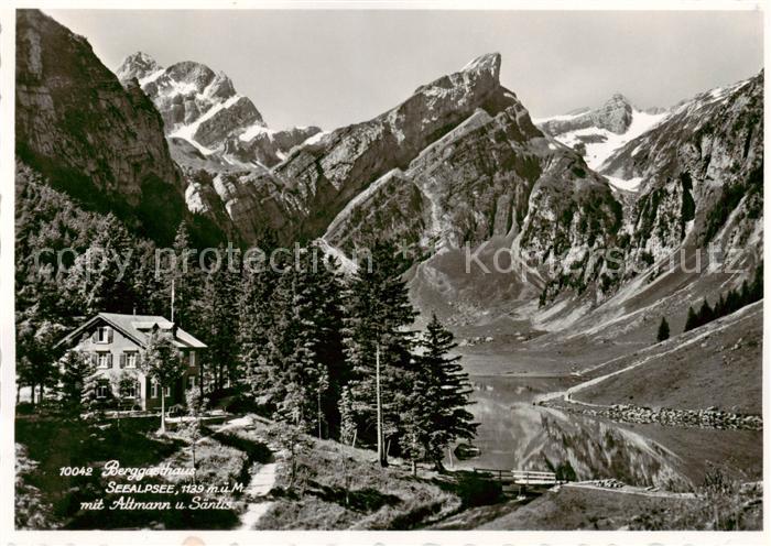 13797185 Seealpsee Saentis IR Berggasthaus Bergsee Altmann Saentis Appenzeller A