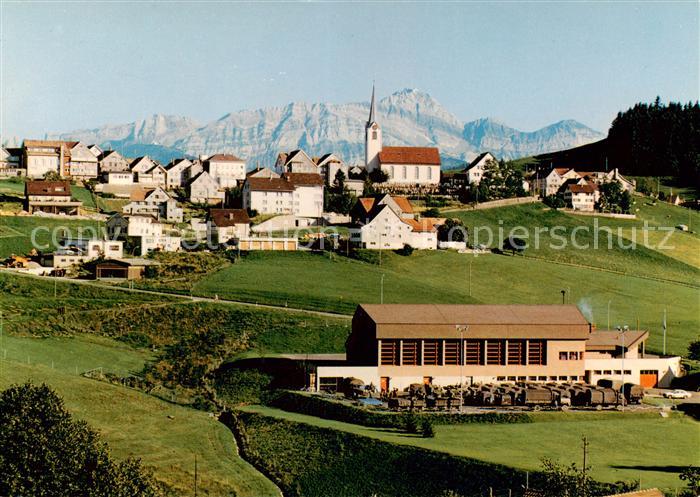 13797200 Schwellbrunn Vue sur la ville avec église, bâtiment polyvalent et Saentis A