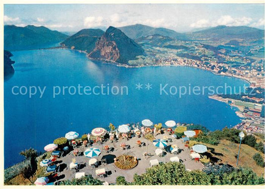 13796100 Monte-Bre Lugano Berghotel Bre Kulmterrasse Fliegeraufnahme