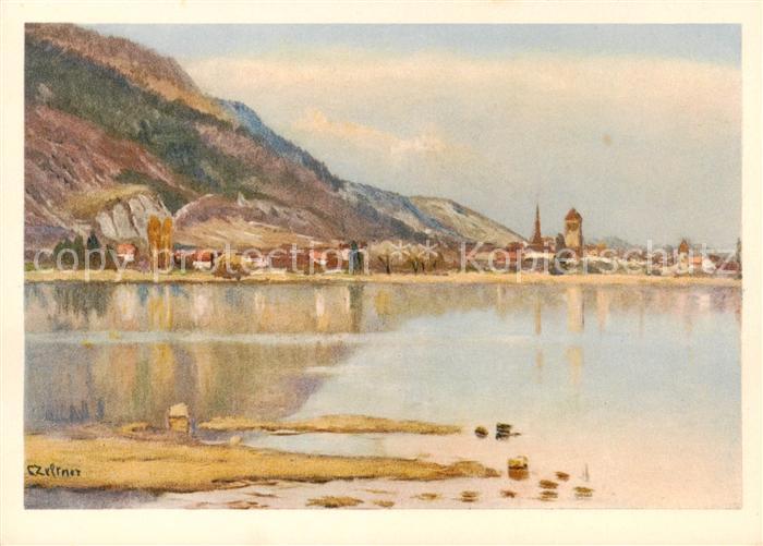 13796108 Neuveville La Bielersee Preles BE Carte d'artiste Panorama