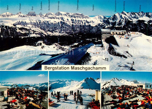 13796119 Flumserberge SG Fliegeraufnahme Bergstation der Kabinenbahn Tannenboden