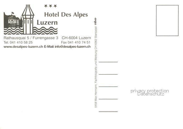 13796576 Lucerne LU Hôtel Des Alpes