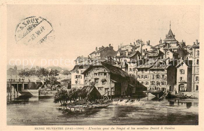 13797261 Geneve GE Ancien quai du Senjet et les moulins David à Geneve Geneve GE