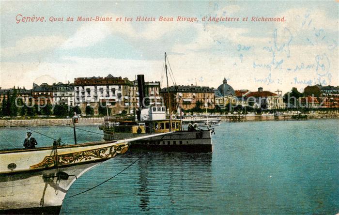 13797656 Geneve GE Quai du Mont Blanc et les Hôtels Beau Rivage d'Angleterre et