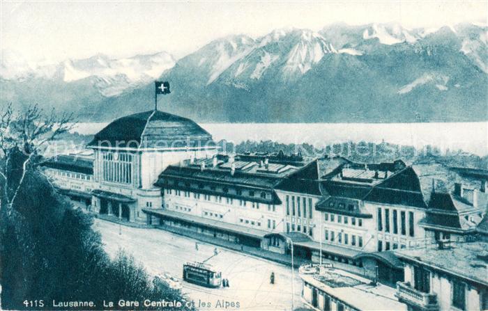 13802297 Lausanne VD La Gare Centrale et les Alpes Lausanne VD