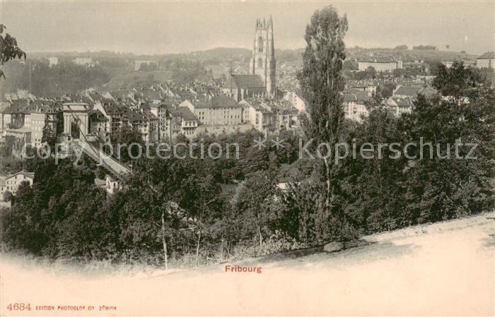 13812422 Fribourg FR Vue Générale avec l'Eglise Fribourg FR