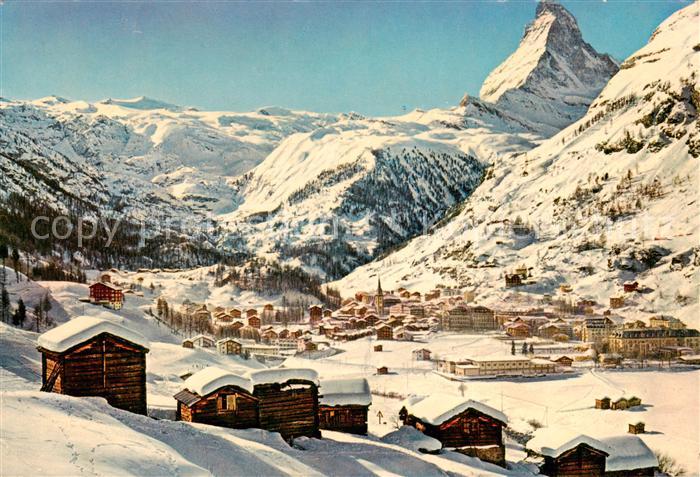 13815565 Zermatt VS Panorama hivernal avec Cervin Alpes valaisannes Zermatt VS