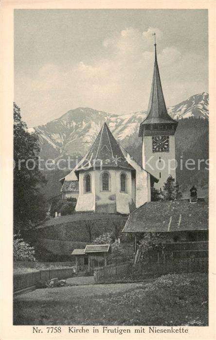 13815743 Frutigen BE Église avec Niesenkette Frutigen BE