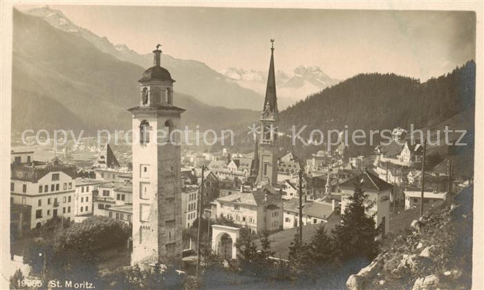 13815772 St Moritz GR Vue sur la ville de St Moritz GR