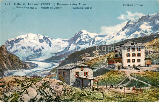 13815786 Lac Noir Schwarzsee FR Hôtel du Lac noir Panorama des Alpes Lac Noir Sc