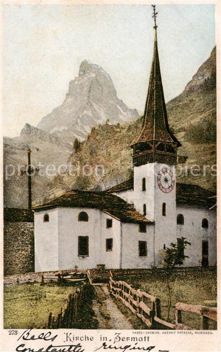 13815902 Zermatt VS Église avec Cervin Zermatt VS