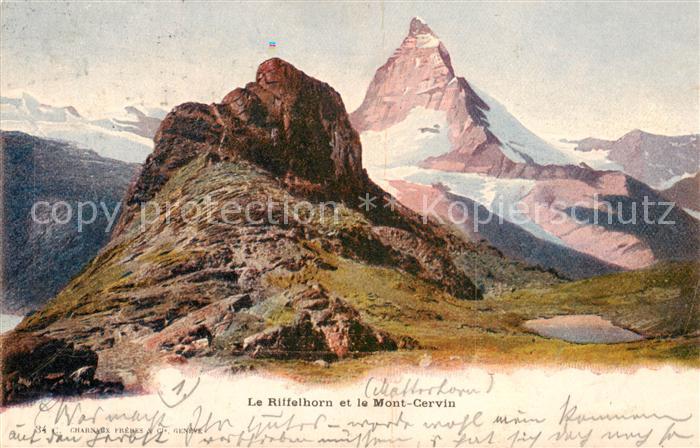 13815907 Riffelhorn 2928m VS et Mont Cervin