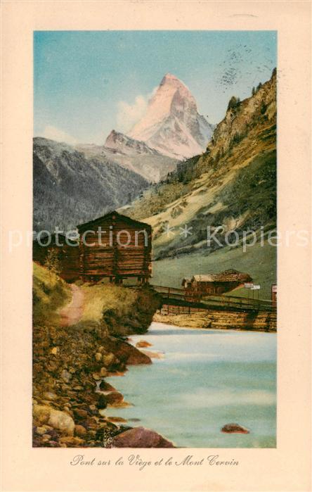 13815987 Zermatt VS Pont sur la Viege et le Mont Cervin Zermatt VS