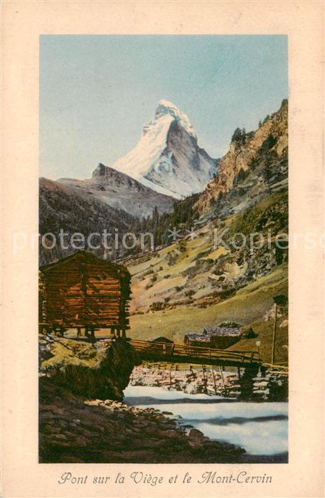 13816005 Zermatt VS Pont sur la Viege et le Mont Cervin Feldpost Zermatt VS