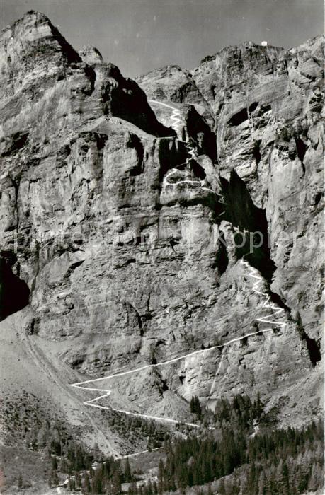 13816102 Gemmipass 2322m VS Leukerbad Kandersteg Gemmiwand mit Hotel Wildstrubel