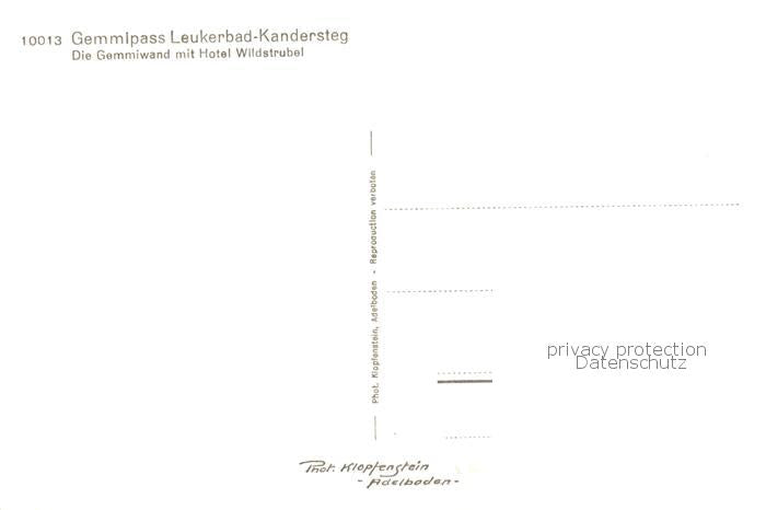 13816105 Gemmipass 2322m VS Leukerbad Kandersteg Die Gemmiwand mit Hotel Wildstr