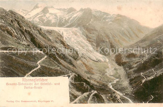 13816143 Rhonegletscher Glacier du Rhone VS Gesamt uebersicht der Grimsel und Fu