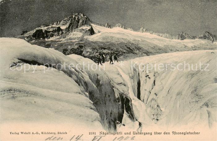 13816201 Rhonegletscher Glacier du Rhone VS Naegelisgraefli und uebergang ueber