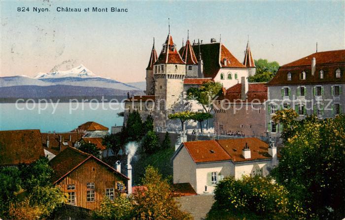 13816224 Nyon VD Chateau et Mont Blanc Nyon VD