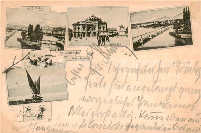 13816260 Geneve GE Théâtre de l'Ile Rousseau Pont du Mont Blanc Promenade en voilier Geneve GE