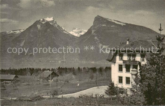 13816371 Aeschi BE Blick nach dem Thunersee Berner Alpen Aeschi BE