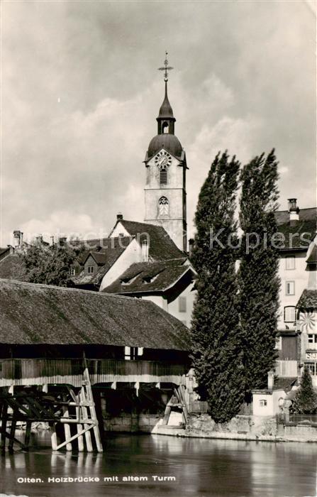 13816380 Olten SO Holzbruecke mit altem Turm