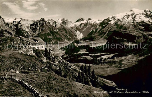 13816390 Engelberg  OW Panorama Brunnihuette mit Hahnen Spannoerter und Titlis