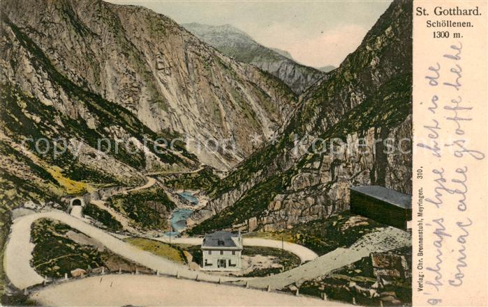 13816399 St Gotthard San Gottardo TI Panorama Alpenpass Schoellenen