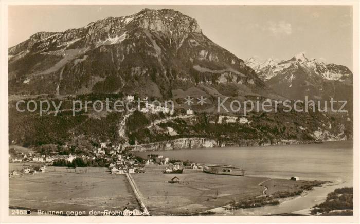 13816409 Brunnen SZ Panorama Blick gegen Frohnalpstock Schwyzer Alpen Brunnen SZ