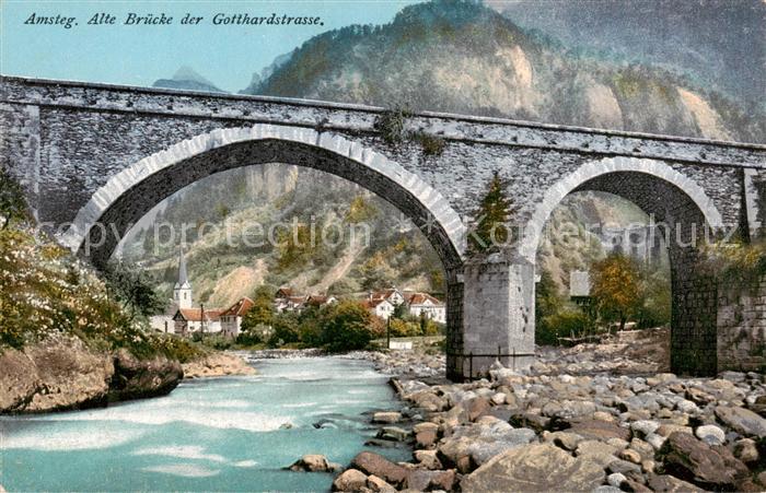 13816549 Amsteg Alte Bruecke der Gotthardstrasse Amsteg