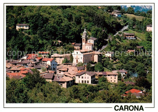 13817072 Carona Lago di Lugano TI Ortsansicht mit Kirche