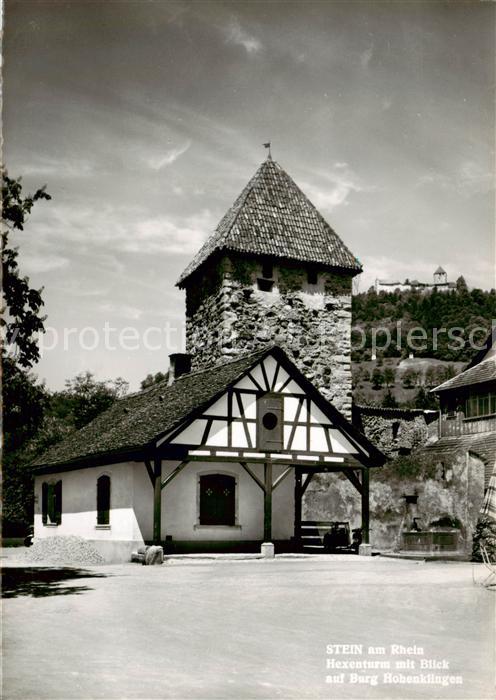 13817086 Stein Rhein SH Hexenturm mit Blick auf Burg Hohenklingen