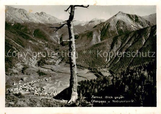 13818898 Zernez GR Panorama Blick gegen Ofenpass und Nationalpark Zernez GR