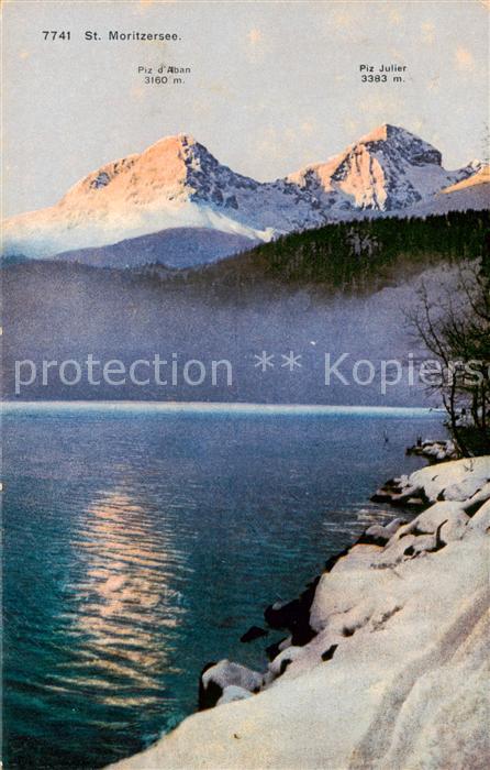 13824923 St Moritz GR St Moritzersee avec Piz d'Alban et Piz Julier St Moritz GR