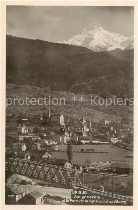 13826814 Brigue Brig VS Vue générale et le Pont de lligne du Loetschberg